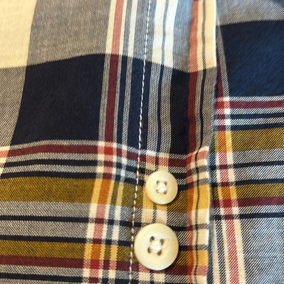 Pendleton Seaside Plaid Cotton Short Sleeve Button Down Shirt -Large - Picture 7 of 10